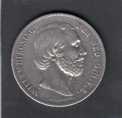 Beschrijving: 2 1/2 Gulden WILLEM III